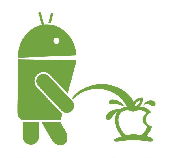 AndroidStickers.com Android Pissin on Apple